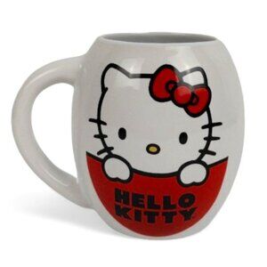 Sanrio Hello Kitty I Love Apples 18 oz. Large Oval Ceramic Tea Coffee Mug